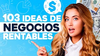 💰103 Ideas de NEGOCIOS RENTABLES FÁCILES 💸 Negocios Rentables para 2025 [upl. by Adlecirg]