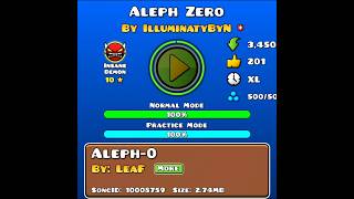 IlluminatyByN Aleph Zero Insane Demon gd gddemon geometrydash aleph alephzero [upl. by Lesh]