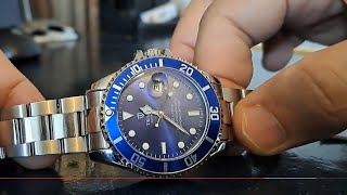 Tevise Submariner homage automatic watch review [upl. by Aroc]