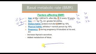 £nergy output amp Metabolic rate amp Basal metabolic rate amp Specific dynamic action د محمد كامل [upl. by Tomchay]