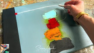 Create a Beautiful Abstract Painting in Just 3 Steps  Easy Acrylic Tutorial Minimalism ART [upl. by Franni]