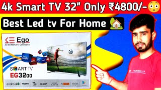 4K Smart TV 32 Inch Only ₹4800 😳  Best Led TV For Home 🏡  UnboxForU ledtv viralvideo [upl. by Krilov162]