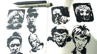 Secrets of Sketchbook Portraits Pentel Pen [upl. by Alyahsat]