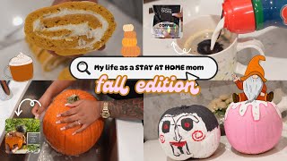 Fall Vlog STAY AT HOME MOM  baby pumpkin pics baking mushroom coffee pumpkin painting 🎃 [upl. by Cown]