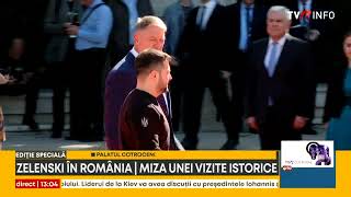 Președintele Volodimir Zelenski a fost primit de Klaus Iohannis la Palatul Cotroceni [upl. by Altman781]