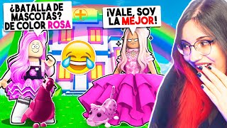 HAGO UNA BATALLA DE MASCOTAS SOLO DE COLOR ROSA contra UNA PRESUMIDA en ADOPT ME de ROBLOX 😱 [upl. by Risteau283]