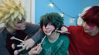 BNHA Boys Sleepover My Hero Academia Cosplay Skit [upl. by Ardnuaed]