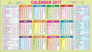 Telangana Govt Holidays Calendar 2017 [upl. by Ursa]