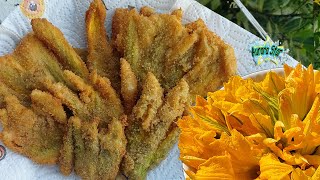 Ricetta fiori di zucca impanati e fritti in padella [upl. by Rinum64]