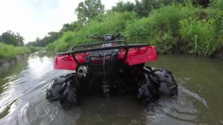 Ridiculous 8 wheel dually Honda Rubicon ATV floating and mudding 100 amphibious [upl. by Eenor937]