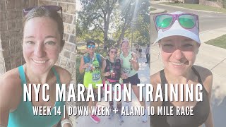 WEEK 14  NYC MARATHON TRAINING  DOWN WEEK  RUN THE ALAMO 10 MILER WITH ME [upl. by Kreiner]