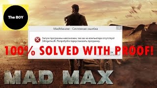 How to fix Mad Max error while launching the game missing 3dmgamedll 100 solved with proof [upl. by Halsted495]