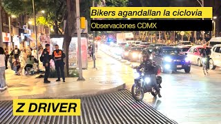 Bikers agandallan la ciclovía frente a policías 👮🏽🚨 [upl. by Rennerb270]