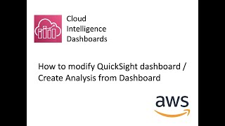 How to modify QuickSight Dashboard  Create Analysis from Dashboard [upl. by Ailimat]