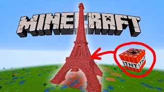 Blowing Up the Eiffel Tower Made of TNT in Minecraft Epic Explosion [upl. by Giliane]