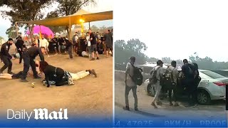 Moment terrified victims flee Hamas gunmen during attack on Nova festival in Israel where 260 died [upl. by Hirasuna992]