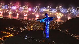 Video Mapping Cristo de Corcovado Réveillon Rio de Janeiro 2019 2020 [upl. by Annayak]