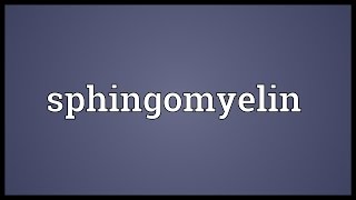 Sphingomyelin Meaning [upl. by Ardehs]