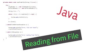 Java  Reading from a Text File using a BufferedReader [upl. by Brenan]