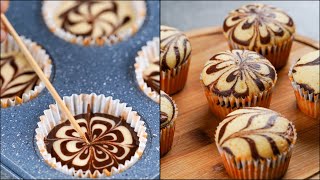 MARBLE CUPCAKES RECIPE  SUPER SOFT amp FLUFFY MARBLE CUPCAKE RECIPE  CHOCOLATE SWIRL CUP CAKE RECIPE [upl. by Tremaine]