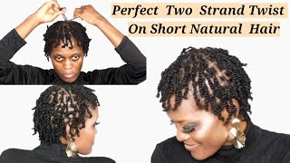 How To Do Two Strand Twists On Short Natural Hair For Beginners  Glow With Solange [upl. by Ganley]