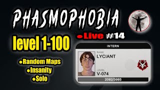 Day 14  Phasmophobia Solo level 1100 on Insanity [upl. by Eintirb7]