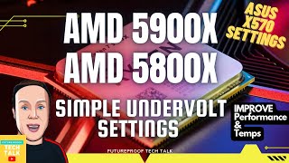 Ryzen 5900x 5800x Simple Overclock and Undervolt Bios Settings [upl. by Ahsiekin452]