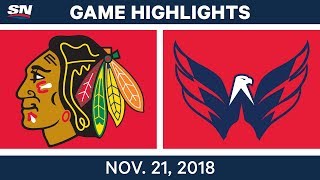 NHL Highlights  Blackhawks vs Capitals – Nov 21 2018 [upl. by Everick]