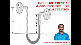 U  Tube Differential Manometer Problem2 Solving  Manometers  Types of Manometers  Telugu Lecture [upl. by Egdamlat]