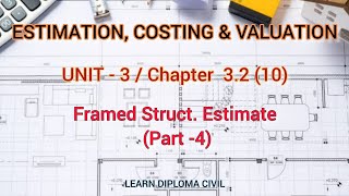 EstnCost amp Valuation Tamil 32 Detailed Estimate Framed structComm hall  4 Diploma CIVIL [upl. by Atinad]