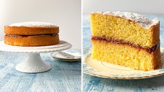 Classic Victoria Sponge Cake  Mary Berry’s Recipe [upl. by Nnylakcaj]