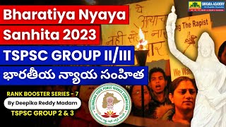 Bharatiya Nyaya Sanhitha 2023  TSPSC GROUP 2 amp 3 Paper 2  Society for TSPSC Group 2 amp 3 [upl. by Einiar]