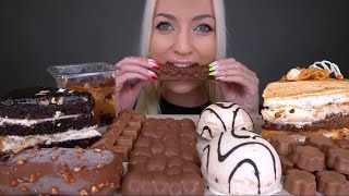 Jella ASMR chocolate candy cake mousse pudding ice cream Mukbang bites only [upl. by Yregram]