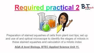 Required practical 2 A Level BiologyBTEC Applied Science root tip squash Mitosis  BioTeach [upl. by Iatnahs409]