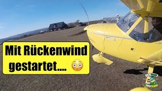 Der Rückenwind Start sehr sportlich Ultraleichtflugzeug FK9 [upl. by Zora539]