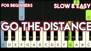 MICHAEL BOLTON  GO THE DISTANCE  SLOW amp EASY PIANO TUTORIAL [upl. by Nylloc]