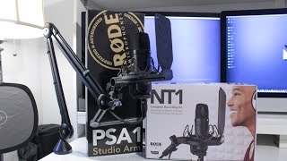 Rode NT1 Microphone Kit and the Rode PSA1 Desktop Boom Arm [upl. by Lleral895]