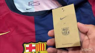 Barcelona Home Long Sleeve Jersey 202425 Unboxing [upl. by Seibold846]