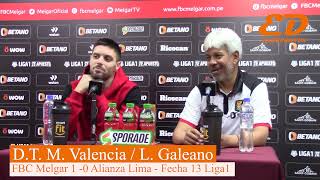 FBC MELGAR DT MARCO VALENCIA  LEONEL GALEANO  TRAS LA VICTORIA ANTE ALIANZA LIMA [upl. by Eillam349]