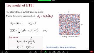 The Eigenstate Thermalization Hypothesis and Free Probability [upl. by Ahsiele]