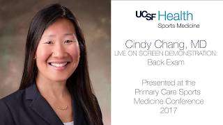 Cindy J Chang MD presents Back Exam at UCSF Primary Care Sports Medicine Conference [upl. by Kaliski]