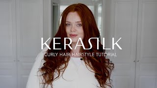 Curly Hair HalfUp HalfDown Hairstyle Tutorial  KERASILK [upl. by Otrebla305]