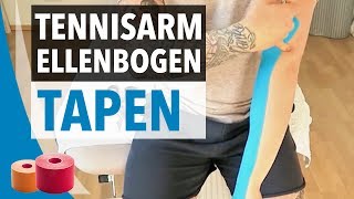 Tennisarm Tapen Anleitung  KinesiologieTape Anleitung für Tennisarm  Ellenbogen [upl. by Windzer]