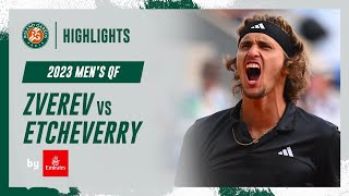 Zverev vs Etcheverry Quarterfinal Highlights  RolandGarros 2023 [upl. by Adnohsar]