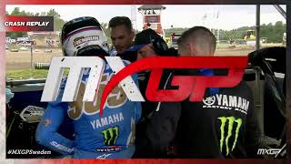 Renaux amp Guadagnini crash  MXGP race 2  MXGP of Sweden 2022 [upl. by Ier]