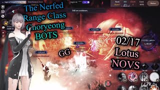 Black Desert Mobile The Nerfed Aoe and Range Class Choryeong BOTS 0217 Lotus’ Novs GGWP😁 [upl. by Yrtua120]