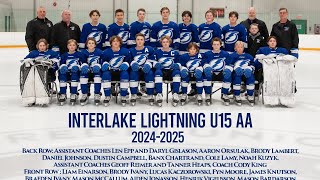 11282024  U15AA  Bruins White vs Interlake Lightning [upl. by Latoniah]