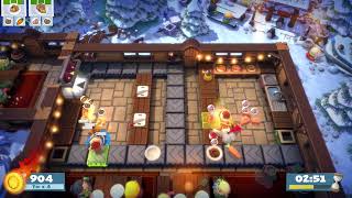 Overcooked All You Can Eat  Festive Seasoning 15 2 players Score 2374 [upl. by Anilev]