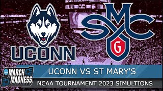 UConn vs St Marys  NCAA March Madness 2023 Second Round West Region Full Game  NBA 2K23 Sim [upl. by Yellah]