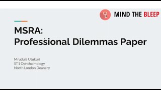 Preparing for the MSRA 2023 Professional Dilemmas Paper [upl. by Annaoi]